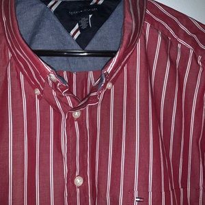Tommy Hilfiger Men’s Red Striped Dress Shirt XXL